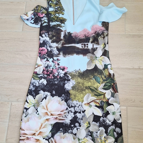 TED BAKER Windermere Blossom Floral Pond Print shift dress Size 1UK, 4 US - Picture 10 of 12